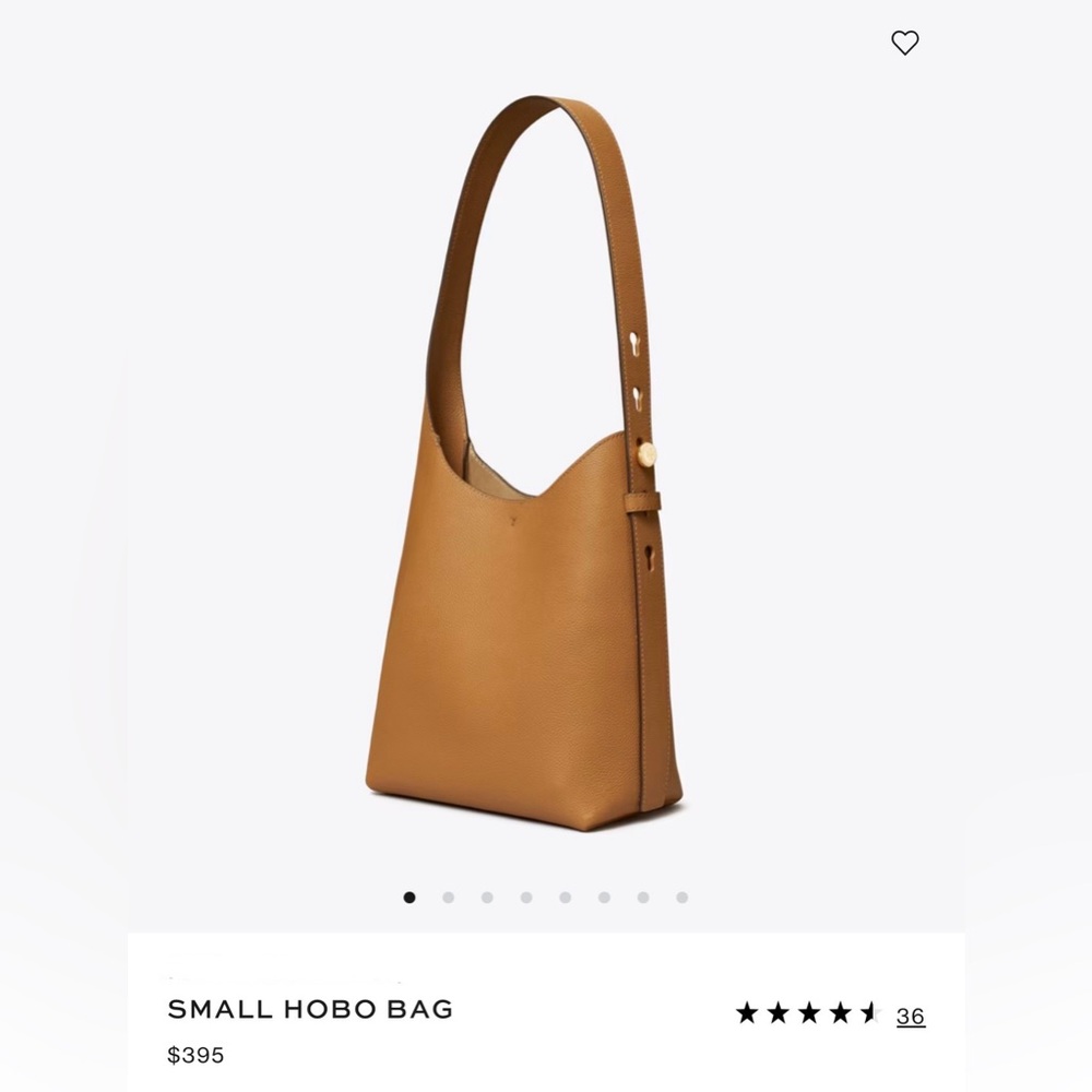 Tory Burch SMALL ROMY LEATHER HOBO BAG, TIRAMISU, Women Handbag NWT - Picture 7 of 16